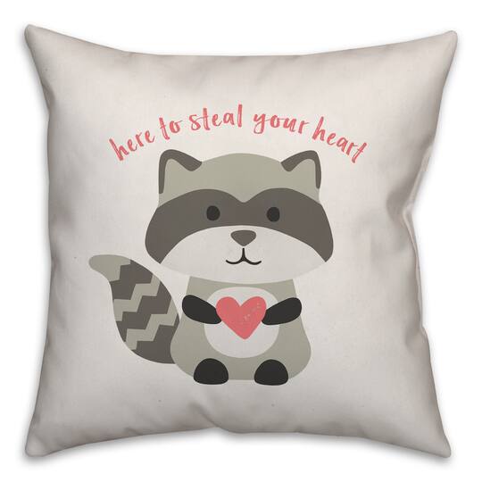 Steal Your Heart Raccoon Throw Pillow